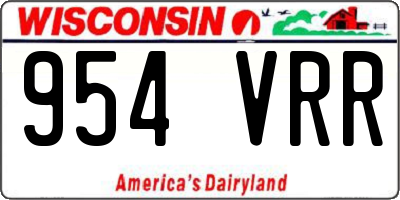 WI license plate 954VRR