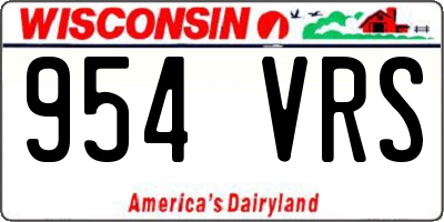 WI license plate 954VRS