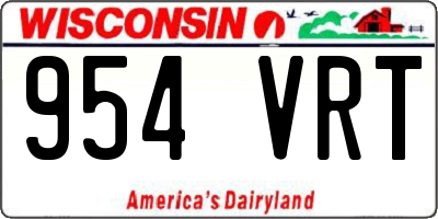 WI license plate 954VRT