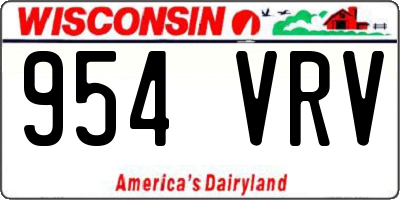 WI license plate 954VRV