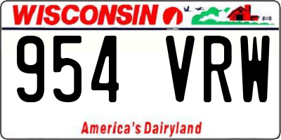 WI license plate 954VRW