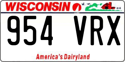 WI license plate 954VRX
