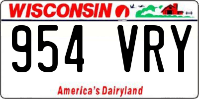 WI license plate 954VRY