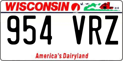 WI license plate 954VRZ