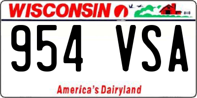 WI license plate 954VSA