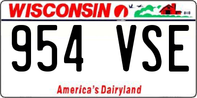 WI license plate 954VSE