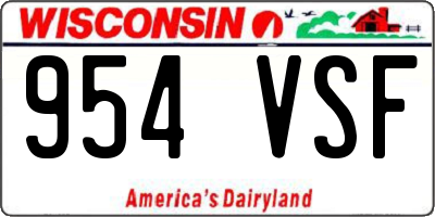 WI license plate 954VSF