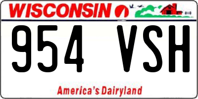 WI license plate 954VSH