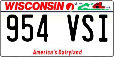 WI license plate 954VSI