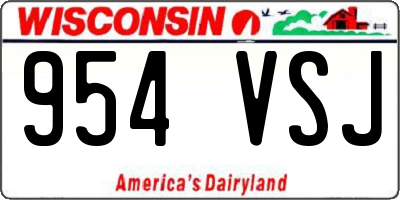 WI license plate 954VSJ