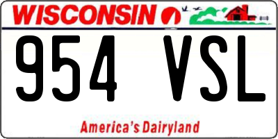 WI license plate 954VSL