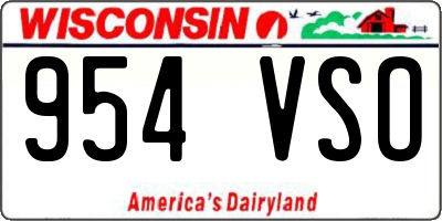 WI license plate 954VSO