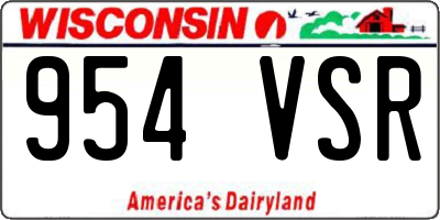 WI license plate 954VSR