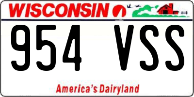WI license plate 954VSS