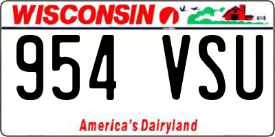 WI license plate 954VSU