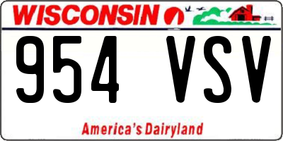WI license plate 954VSV