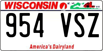 WI license plate 954VSZ