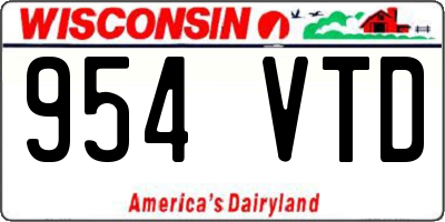 WI license plate 954VTD