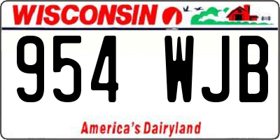 WI license plate 954WJB