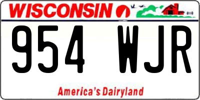 WI license plate 954WJR