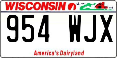 WI license plate 954WJX