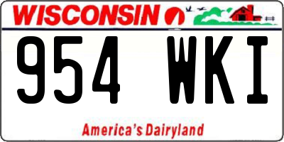 WI license plate 954WKI