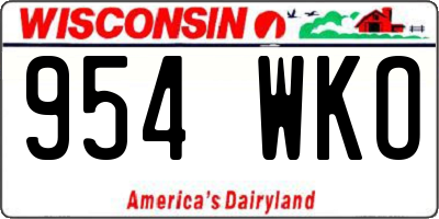 WI license plate 954WKO