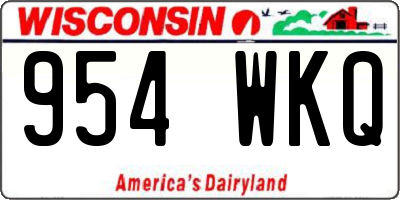 WI license plate 954WKQ