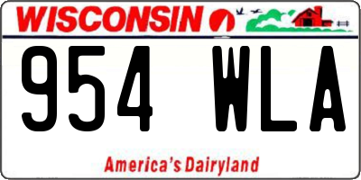 WI license plate 954WLA