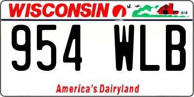 WI license plate 954WLB