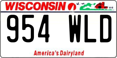 WI license plate 954WLD