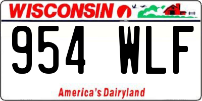 WI license plate 954WLF