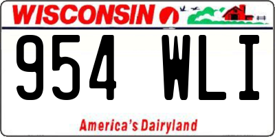 WI license plate 954WLI