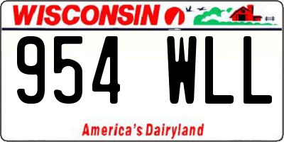 WI license plate 954WLL