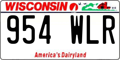 WI license plate 954WLR