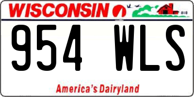 WI license plate 954WLS