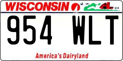 WI license plate 954WLT