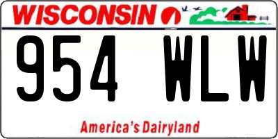 WI license plate 954WLW