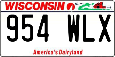 WI license plate 954WLX