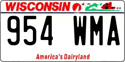 WI license plate 954WMA