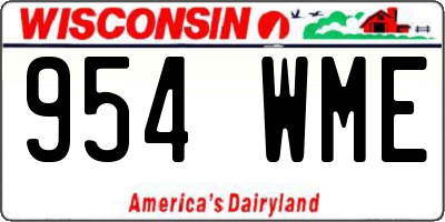 WI license plate 954WME