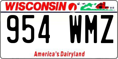 WI license plate 954WMZ