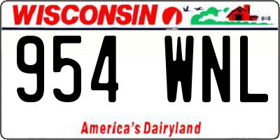 WI license plate 954WNL