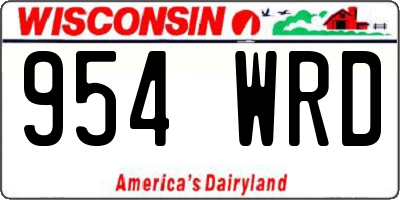 WI license plate 954WRD