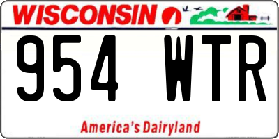 WI license plate 954WTR