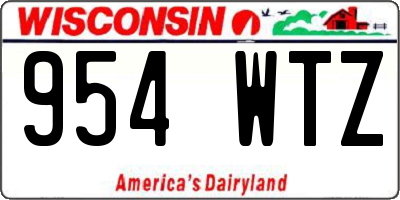 WI license plate 954WTZ