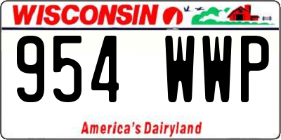 WI license plate 954WWP