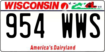 WI license plate 954WWS