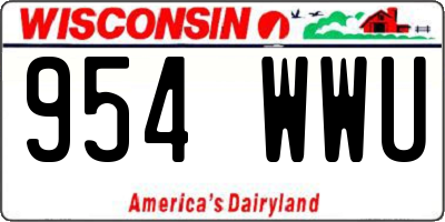 WI license plate 954WWU