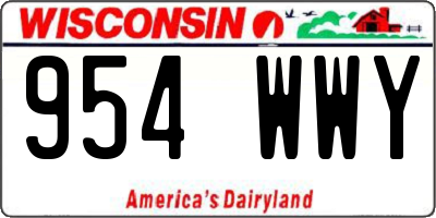 WI license plate 954WWY